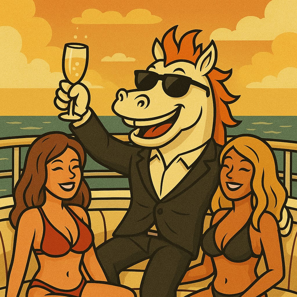 The 666 horse celebrating with the community